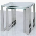 Glass Nest of 2 End Tables