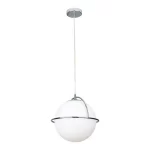 Globe White Glass Pendant Light Chrome