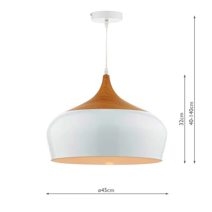 Gloss White Large Pendant Light