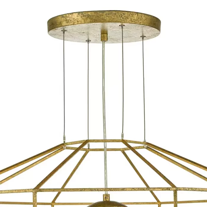 Gold Ceiling Light With Opal Glass