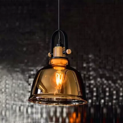 Polished Gold Glass Pendant Light