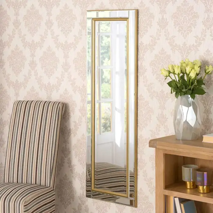 Gold Trim Modern Mirror 46CM X 137CM