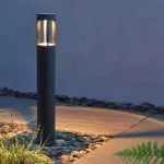 Graphite garden bollard and path light