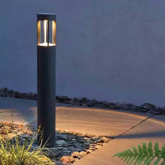 Graphite garden bollard and path light