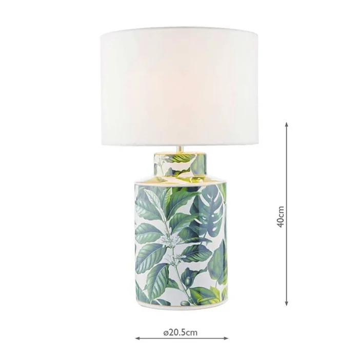 Green Palm Table Lamp Base