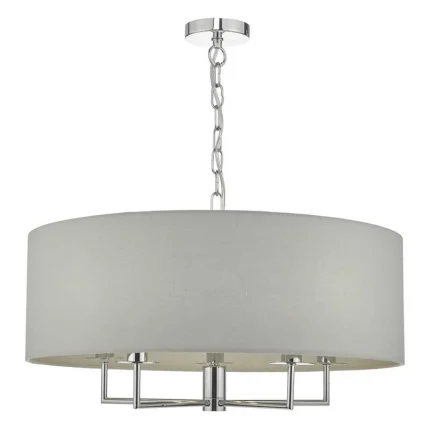 Grey Cotton Shade Large Pendant Light