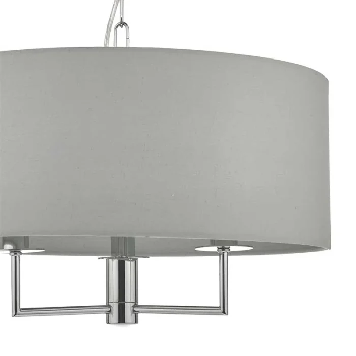 Grey Fabric Cotton Shade Pendant Light