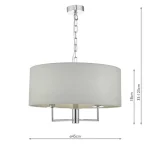 Grey Fabric Cotton Shade Pendant Light