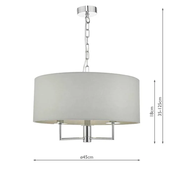 Grey Fabric Cotton Shade Pendant Light