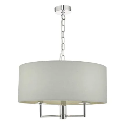 Grey Fabric Cotton Shade Pendant Light