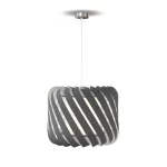 Pendant light with grey velvet shade in 46cm size