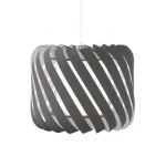 Pendant light with grey velvet shade in 46cm size