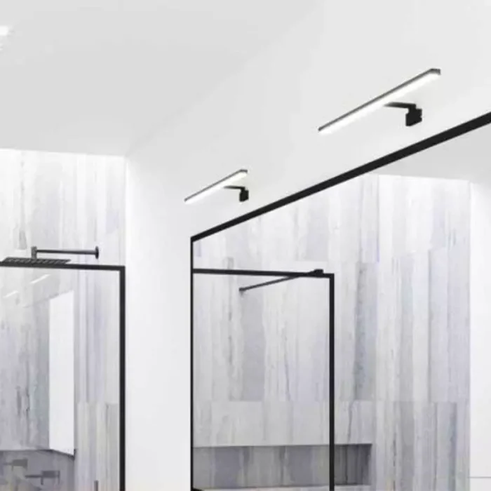 IP44 Black Aluminium Bathroom Mirror Light