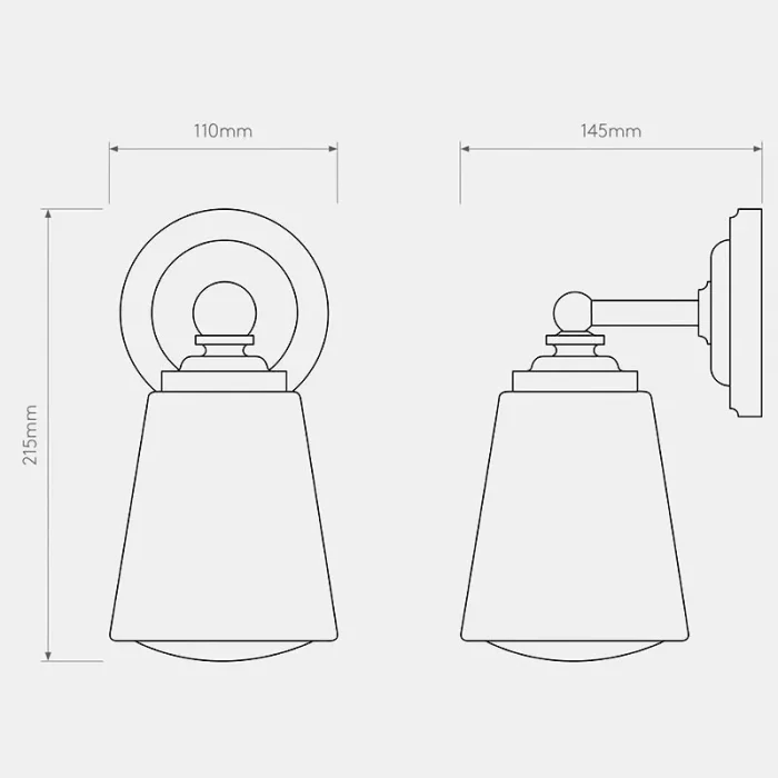 IP44 White Chrome Bathroom Wall Light