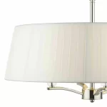 Pendant light with ivory shade in polished nickel finish