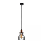 Large pendant light feature an open cage design in black finish