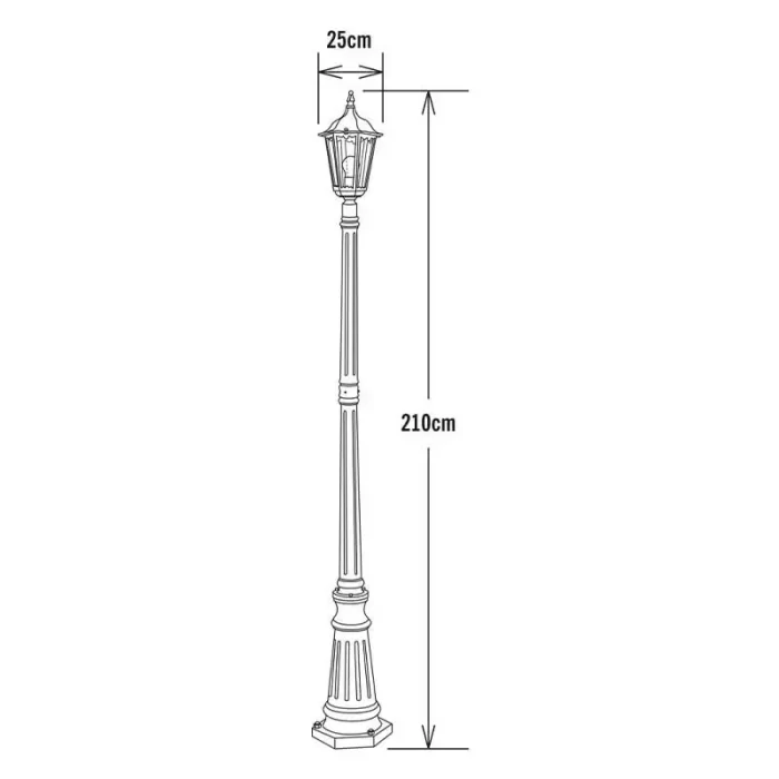 Matt Black Modern Lamp Post Light