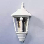 Matt White Flush Outdoor Wall Light