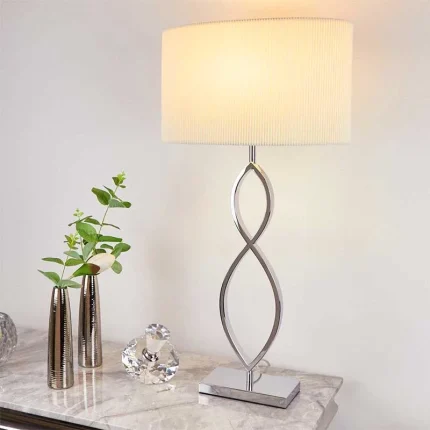 Micro Pleat Cream Shade Table Lamp