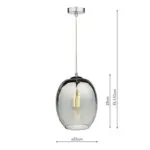 Mirrored Silver Glass Pendant Light