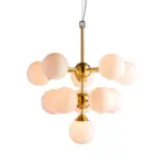 Modern Brushed Brass Large Glass Pendant Light