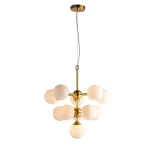 Modern Brushed Brass Large Glass Pendant Light