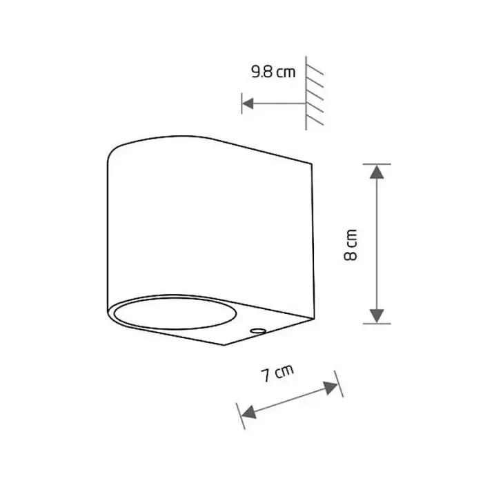 Modern Graphite Outdoor Wall Light 8CM