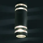 Black modern outdoor wall light in 2 lights design