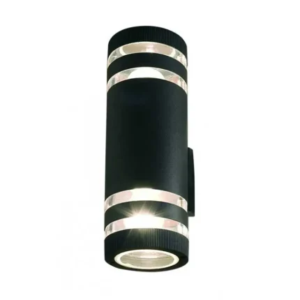 Black modern outdoor wall light in 2 lights design