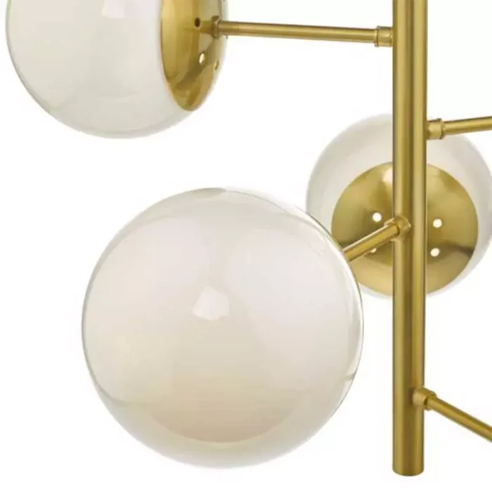 Natural Brass Opal Glass Pendant Light