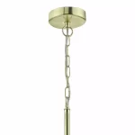 Pendant light with navy shade in satin brass finish