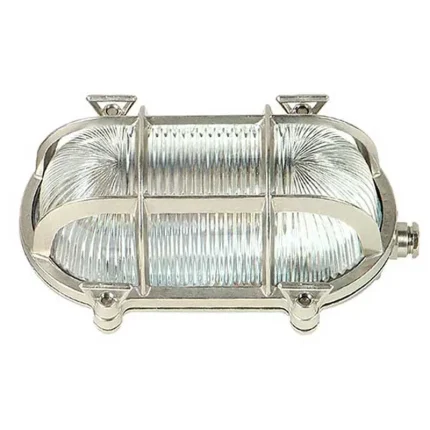 Nickel Oval Outdoor Wall Light