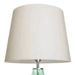 Olive Glass With Cream Shade Table Lamp