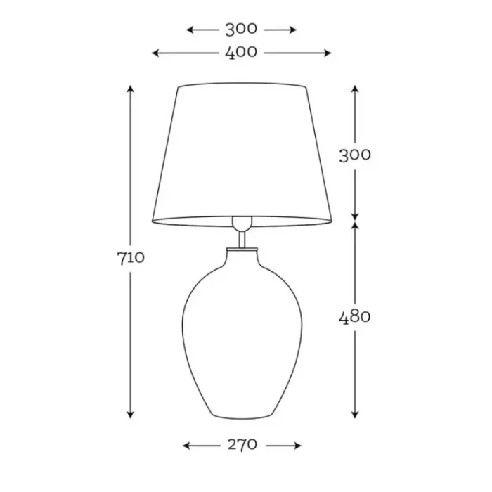 Olive Glass With Cream Shade Table Lamp