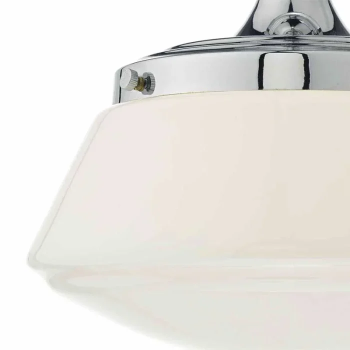 Opal Glass Semi Flush Bathroom Ceiling Light