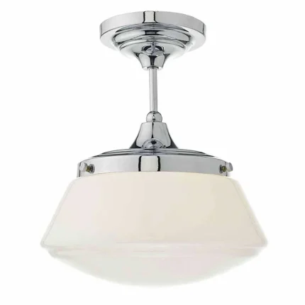 Opal Glass Semi Flush Bathroom Ceiling Light