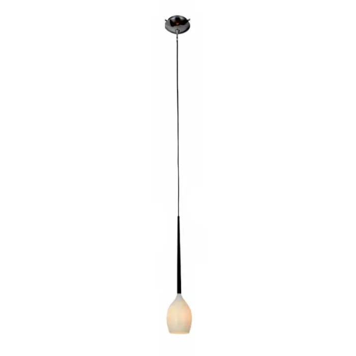 Opal Glass hanging Light With Black Cable