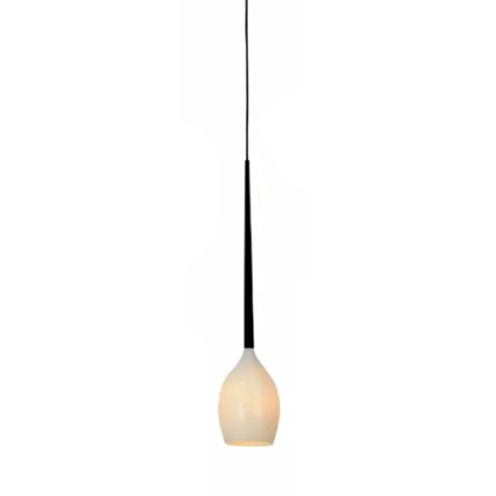 Opal Glass hanging Light With Black Cable