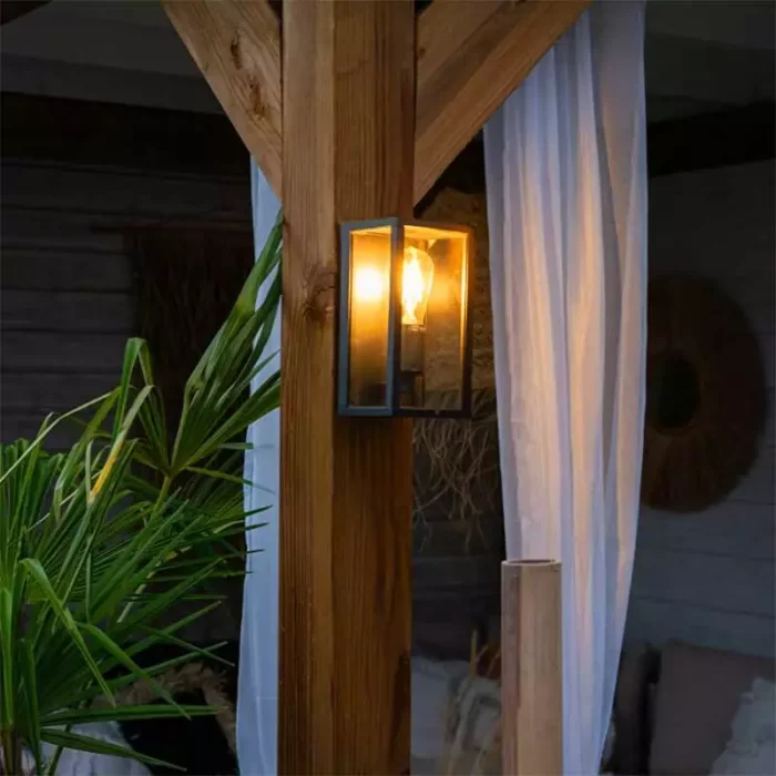 Outdoor boxed wall light black