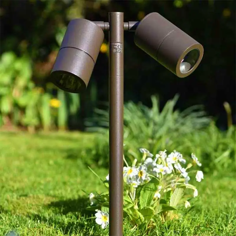 Outdoor Mounted Garden Spike Light Twin