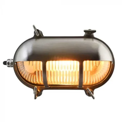 Oval Eyelid Nickel Outdoor Wall Light