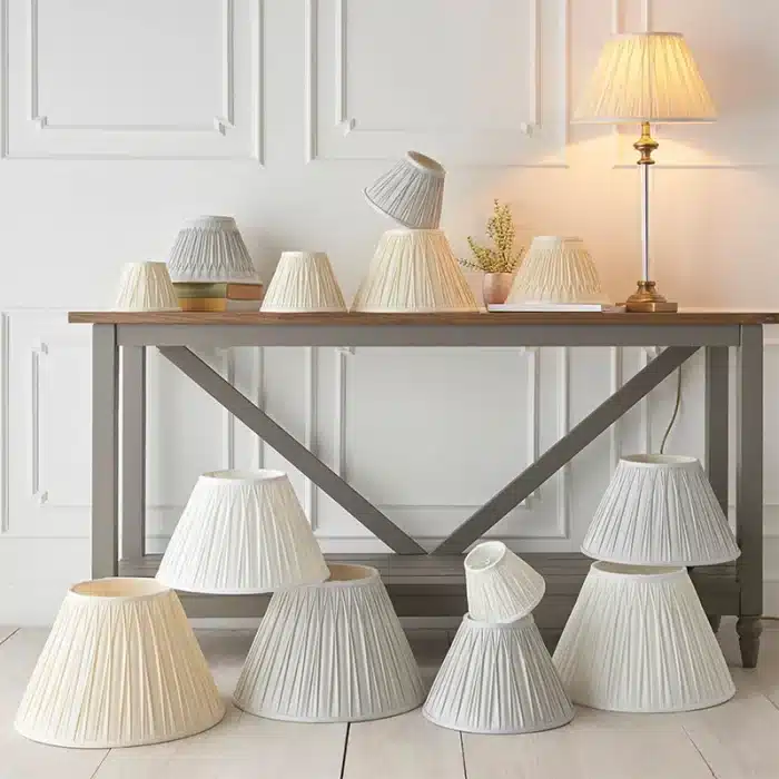 Pinch Pleats Ivory Lamp Shade