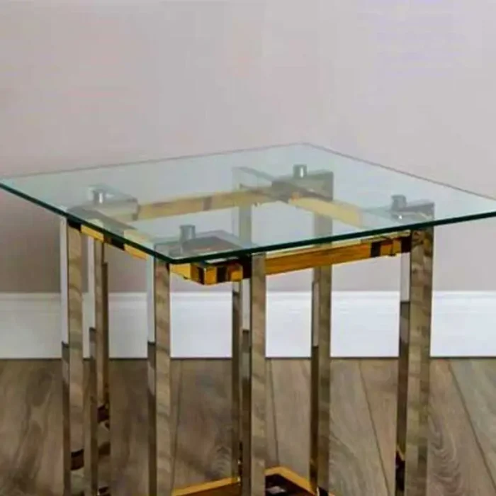 Polished Chrome & Brass Coffee Table