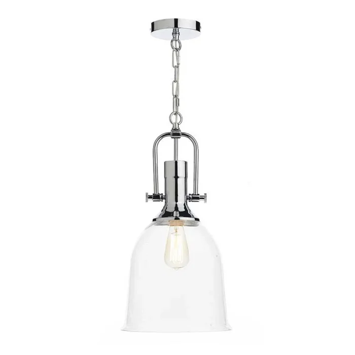 Polished Chrome Clear Glass Pendant Light