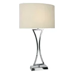 Polished Chrome Cream Shade Table Lamp