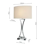 Polished Chrome Cream Shade Table Lamp