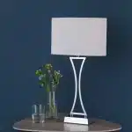 Polished Chrome Cream Shade Table Lamp