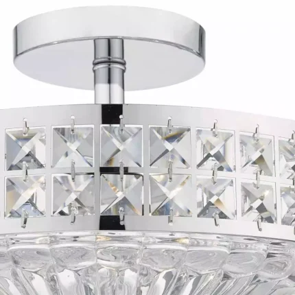 Polished Chrome Crystal Beads Pendant Light