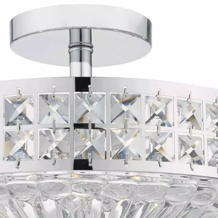 Polished Chrome Crystal Beads Pendant Light