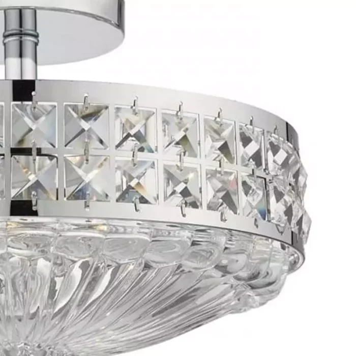 Polished Chrome Crystal Beads Pendant Light